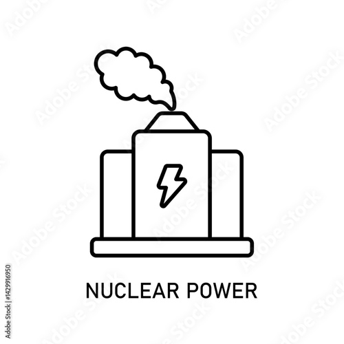 Icon a nuclear power, isolated against a clean background.