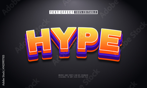 Trendy modern hype 3D editable text effect for bold visual design.