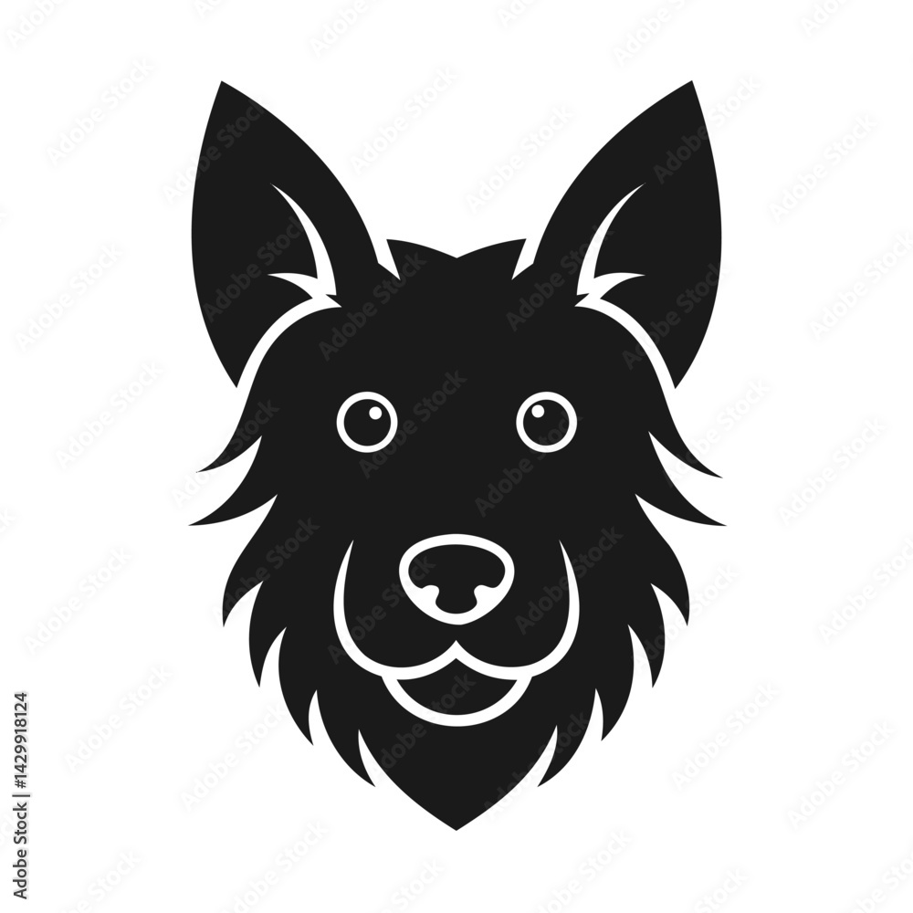 Obraz premium Dog head logo icon, Dog face vector Illustration, on a isolated background