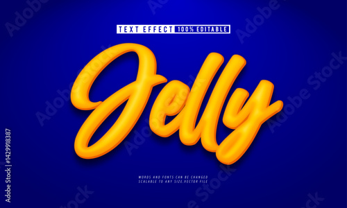 Golden jelly editable text effect with a glossy, shiny finish.