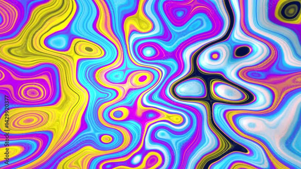 Animation video background with colorful vibrant abstract pattern