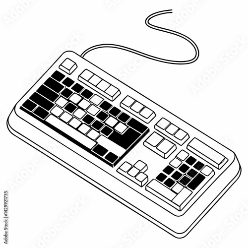 Minimal Keyboard Icon with Clean Lines Vector Design