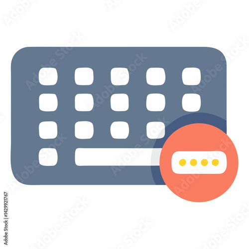 Modern Keyboard Icon with Colorful Button Vector Design