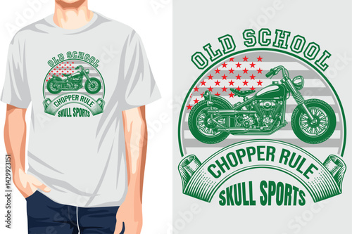 old school chopper rule skull sports