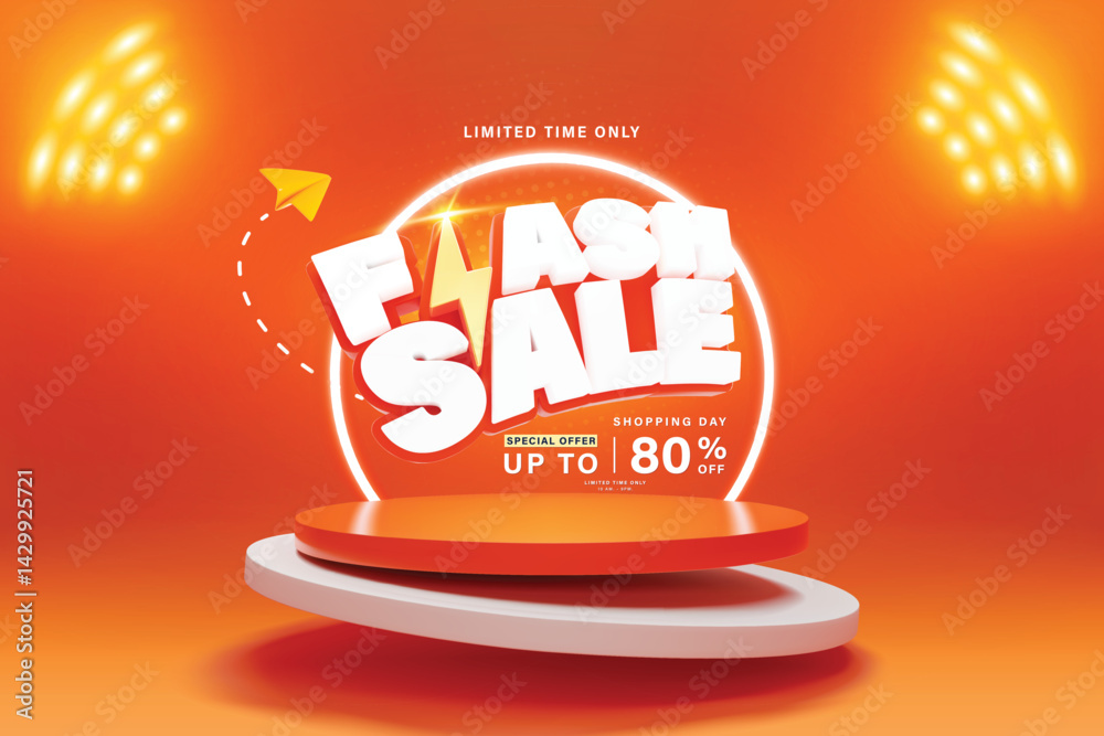Flash sale banner. Vector illustration banner are available for use on online shopping websites or in social media advertising.