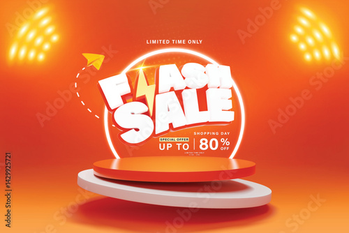 Flash sale banner. Vector illustration banner are available for use on online shopping websites or in social media advertising.