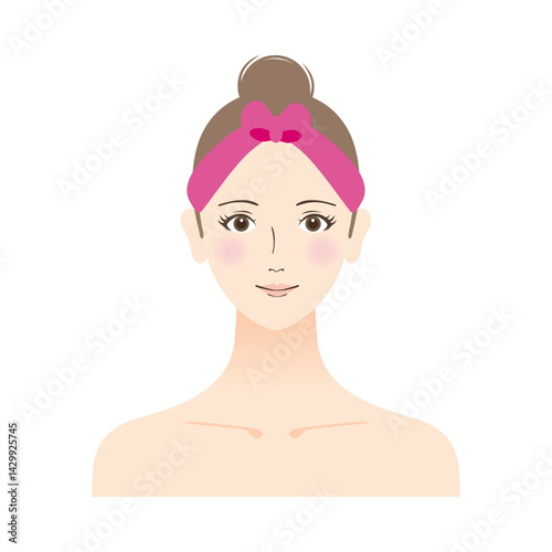 綺麗な素肌の女性のイラスト