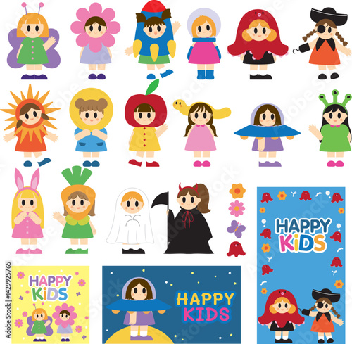 Kids Costume cute cartoon vector