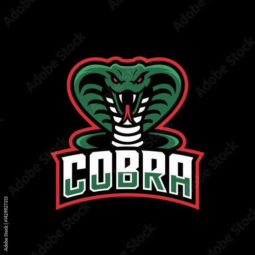 Cobra Snake Esport Gaming Mascot Logo Illustration with Fangs and Hood