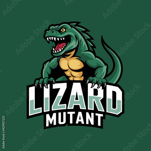  Lizard Mutant Creature Esport Gaming or Sci-Fi Mascot Illustration