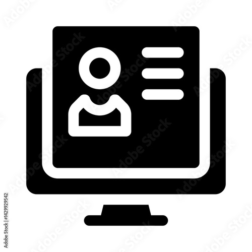 Virtual Job Interview glyph icon