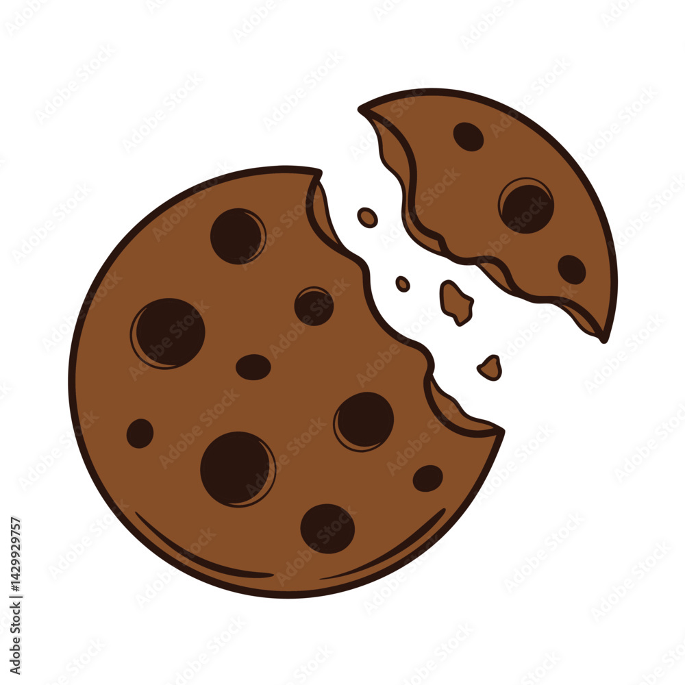 Fototapeta premium Cookie vector Design, art, and illustration on a white background