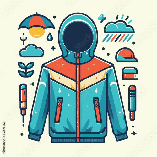 windbreaker, jacket, garment, clothing, design, sportswear, wear, fashion, illustration, sport, hoodie, hood, male, sweatshirt, zipper, apparel, white, coat, jersey, style, pocket, fabric, unisex, cas