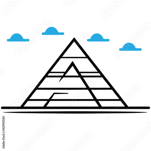Pyramid of Egypt. Vector illustration on white background.