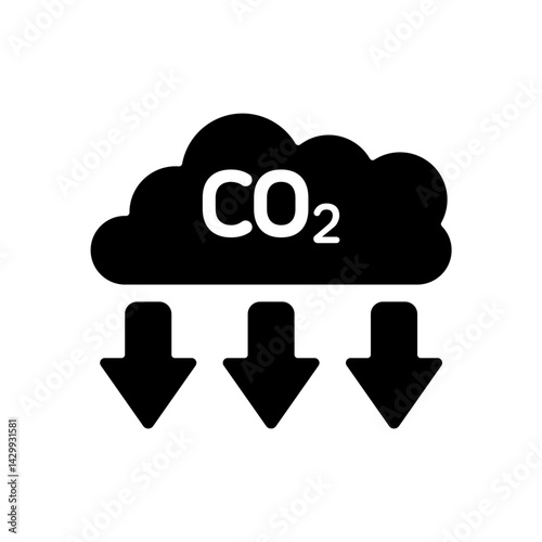 Icon a reduce co2, isolated against a clean background.