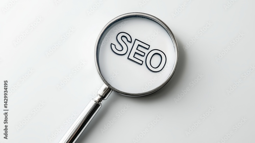 A magnifying glass focusing on the letters SEO, symbolizing search optimization. A magnifying glass focusing on the letters SEO, symbolizing search optimization.