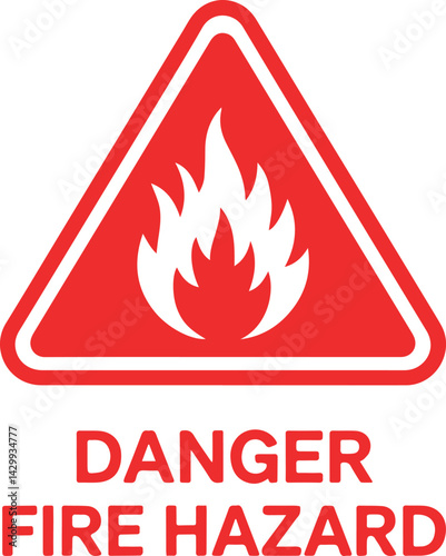 Red Fire Hazard Warning Triangle Icon