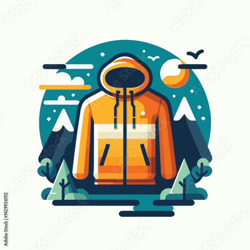 windbreaker, jacket, garment, clothing, design, sportswear, wear, fashion, illustration, sport, hoodie, hood, male, sweatshirt, zipper, apparel, white, coat, jersey, style, pocket, fabric, unisex, cas