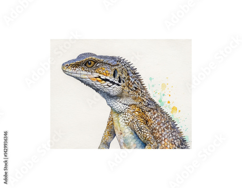 Ackie Monitor watercolor painting vector image
