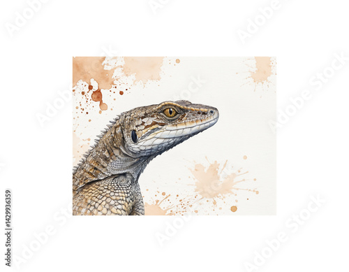 Ackie Monitor watercolor painting vector image
