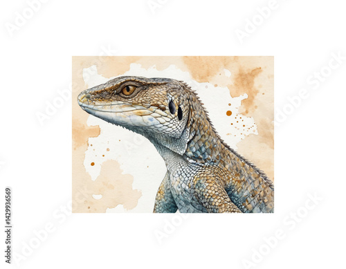 Ackie Monitor watercolor painting vector image
