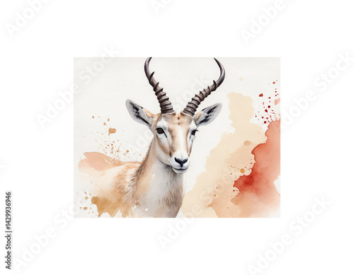 Addax watercolor painting vector image
