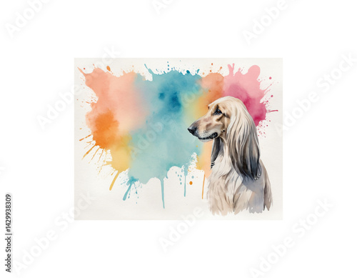Afghan Hound watercolor painting vector image
