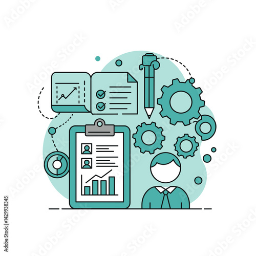 Education concept with a person engaging in strategy planning  