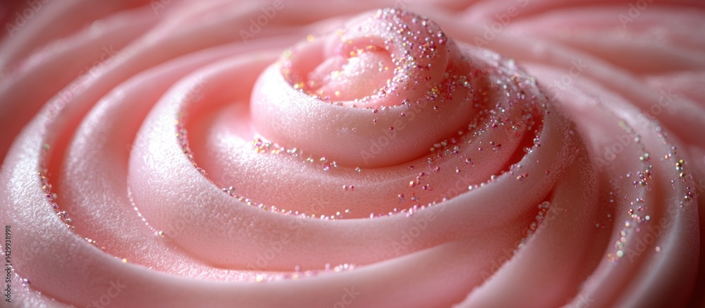 Pink Rose-shaped Cupcake Frosting with Sprinkles Pink Rose-shaped Cupcake Frosting with Sprinkles