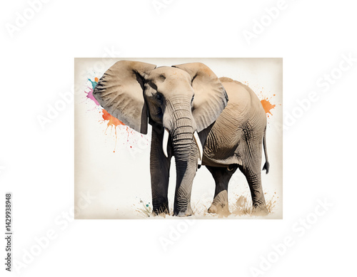 African Bush Elephant watercolor painting vector image
