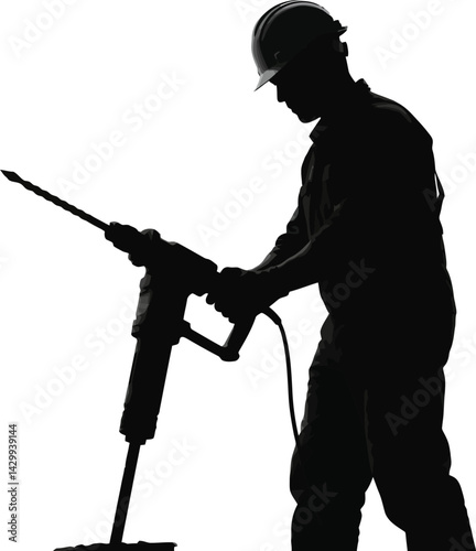 Silhouette of a construction worker  for labor design