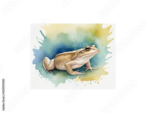 African Clawed Frog watercolor painting vector image
