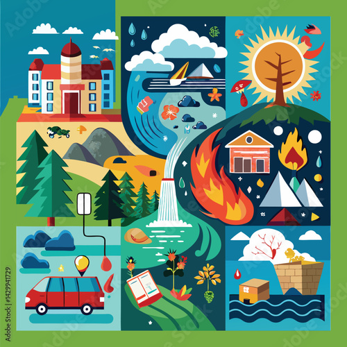 climate change vector illustration