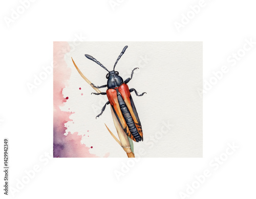African Sugarcane Borer watercolor painting vector image
