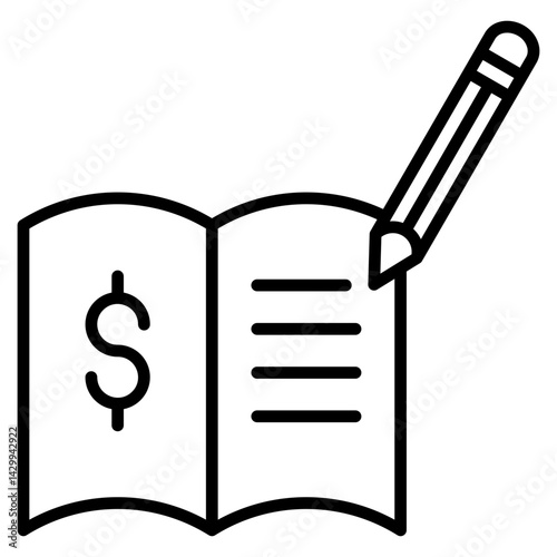 Ledger Book Icon Element For Design