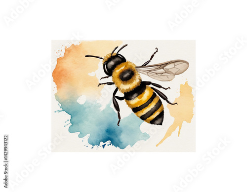 Africanized bee (killer bee) watercolor painting vector image
