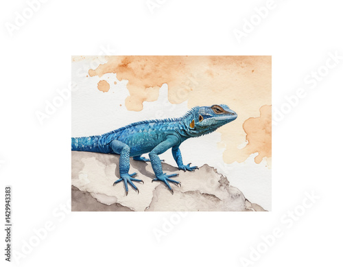 Agama Lizard watercolor painting vector image
