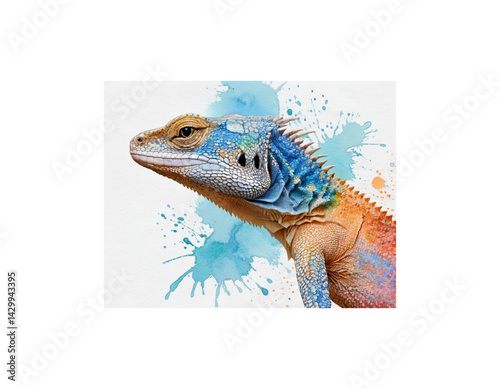 Agama Lizard watercolor painting vector image
