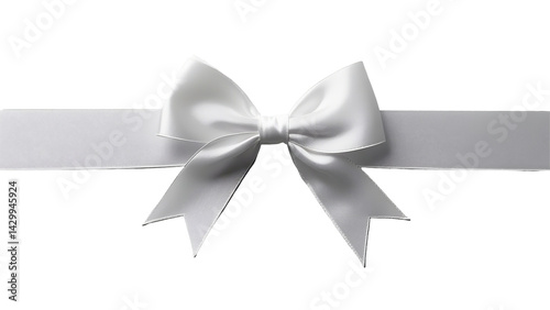 Wallpaper Mural White ribbon bow, elegant gift wrapping, satin texture, minimalist design, centered composition, grayscale image, crisp details  PNG file isolated on transparent background, cut out, clipping path
 Torontodigital.ca