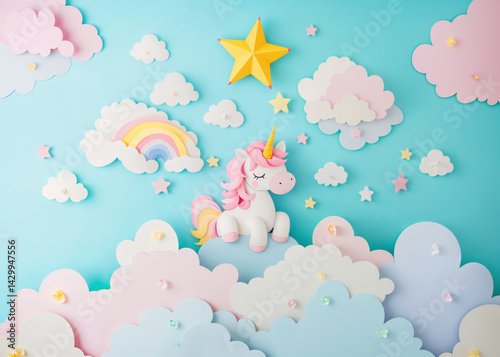 Enchanted Unicorn Smash the Cake Backdrop for First Birthday Photography