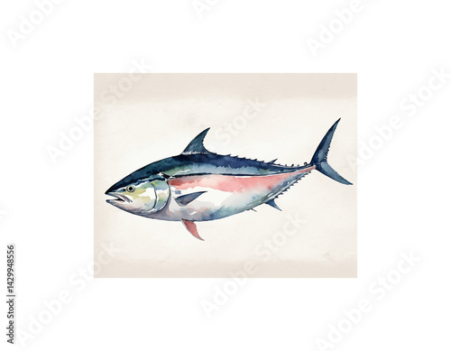 Albacore Tuna watercolor painting vector image
