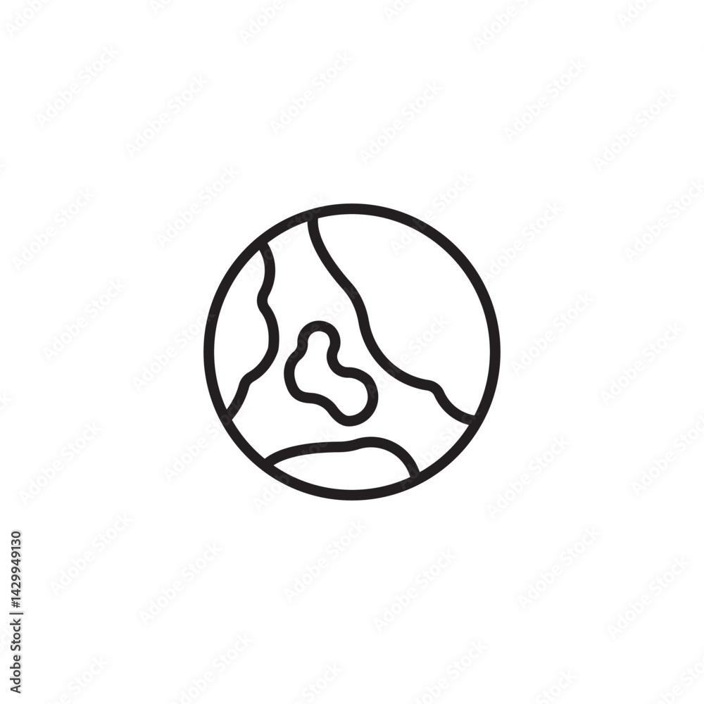 A simple line art icon of the Earth, showing continents. Our home planet! A simple line art icon of the Earth, showing continents. Our home planet!