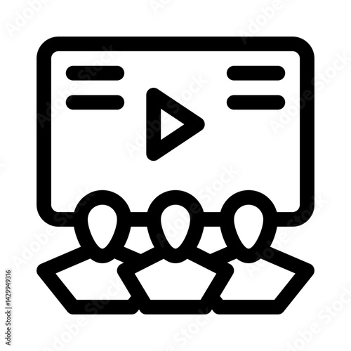 Video lecture line icon