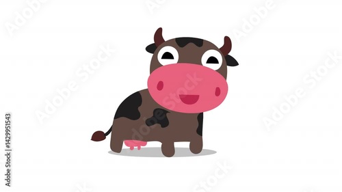 cute cow cartoon animation
