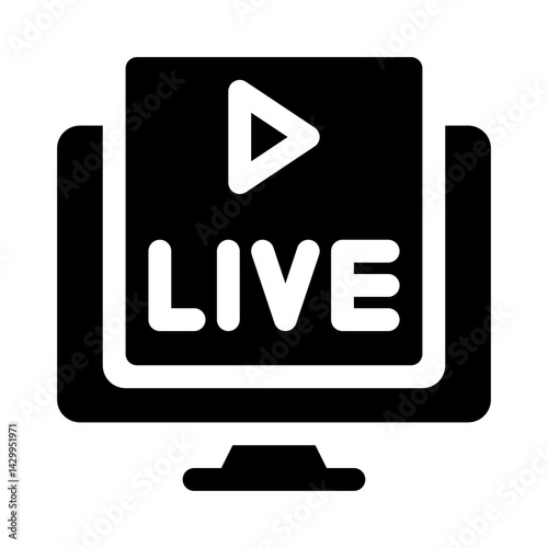 Live streaming glyph icon