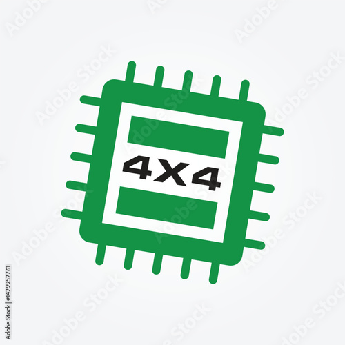 4x4 engine Icon vector logo design