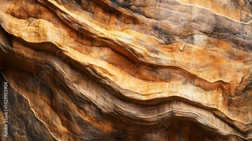 close-up of a rough sandstone texture with layered sediment details