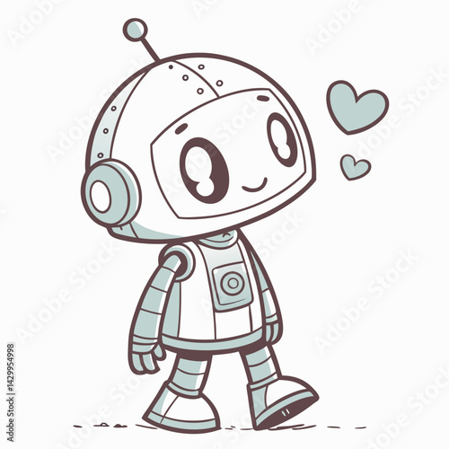 Cute Minimal Robot Character