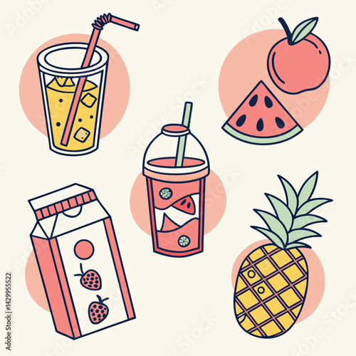  Juice & Fruit Drink Icons