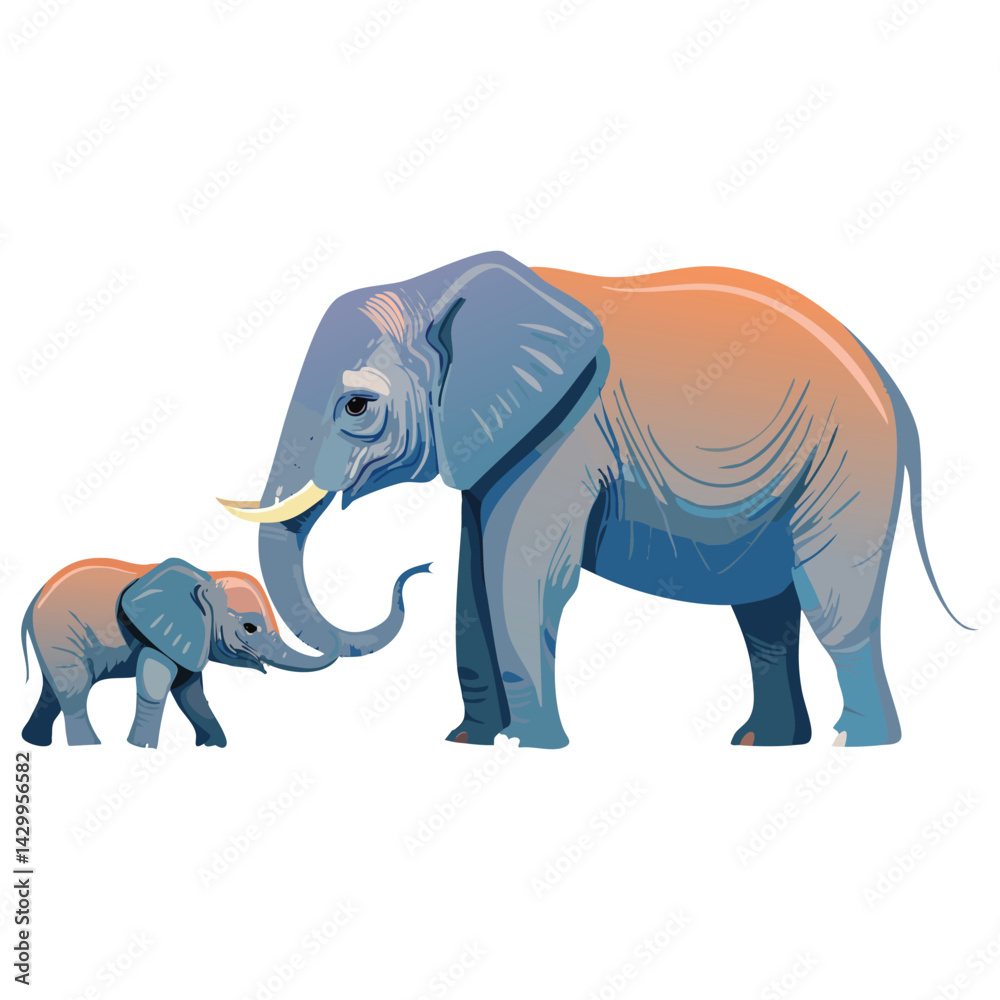 Fototapeta premium Elephant Mother and Calf